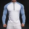 Весенний приталенный эластичный тренировочный костюм с длинным рукавом, повседневный и модный топ для бега на молнии для мужчин