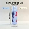 1PC Red blue split male figure band print 750ml colorful plastic sports water bottle leakproof pop up lid with straw for outdoor work home use
