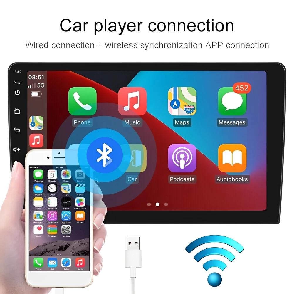 Android 15 Car Stereo Navigation 2+32G for T6 Tran-sporter Multi-van 2016-2022 with Wir-eless Car-Play Android Auto 9in FM/RDS SWC