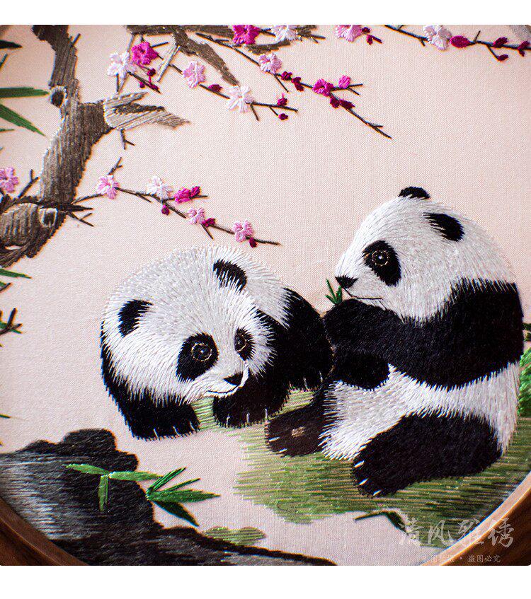 Китайский сувенир: Фигурка панды вышивка Сучжоу Подарок