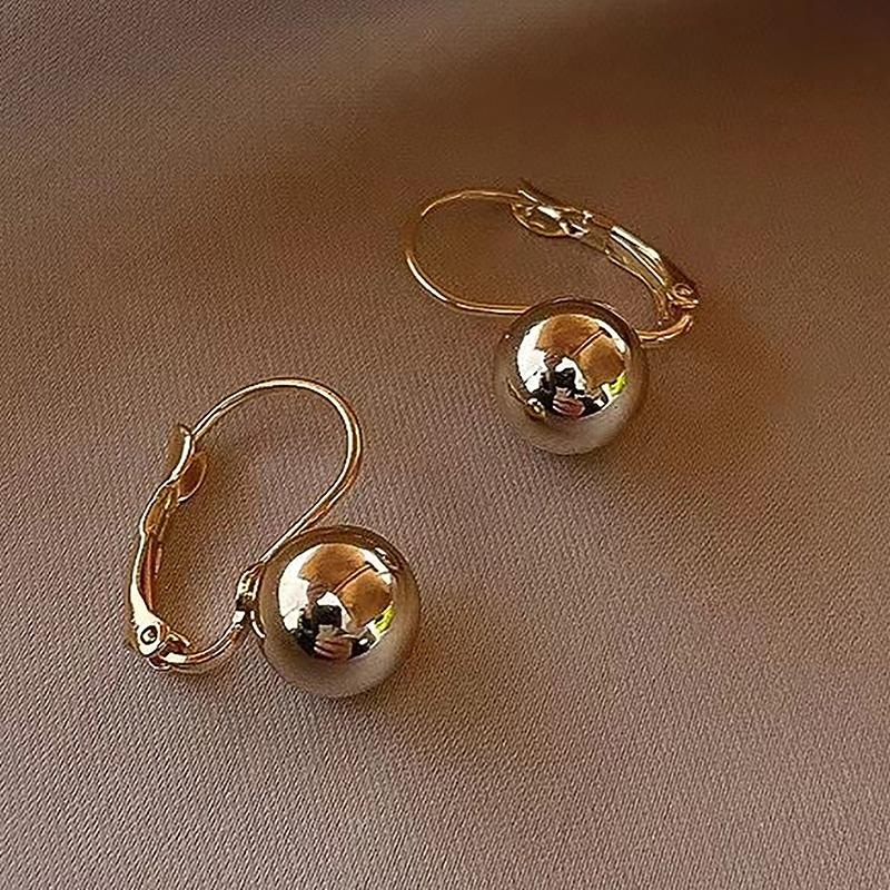 1 пара сережек-капель в корейском стиле из металла, округлые, простые, с пряжкой для ушей для женщин, подарочные украшения для вечеринки, аксессуары для ушей