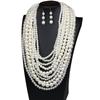 Европейский и американский модный многослойный преувеличенный набор жемчужных ожерелья и серег цепочка для свитера женская цепочка на шею