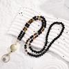 Lanyards for ID Badges for Women Cute,Teacher Lanyard for Women Retractable Natural Crystal Beaded Lanyards for Keys