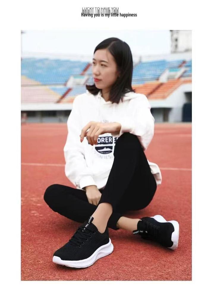 Женские дышащие спортивные кроссовки Flyknit - Весна/Осень 2026, Мягкая подошва, Легкие для бега