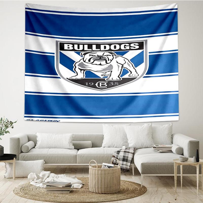 Bulldogs Team Crest Design Tapestry Room Decoration Wall Hanging for Living Room Bedroom, dormitory, Birthday and Christmas gifts