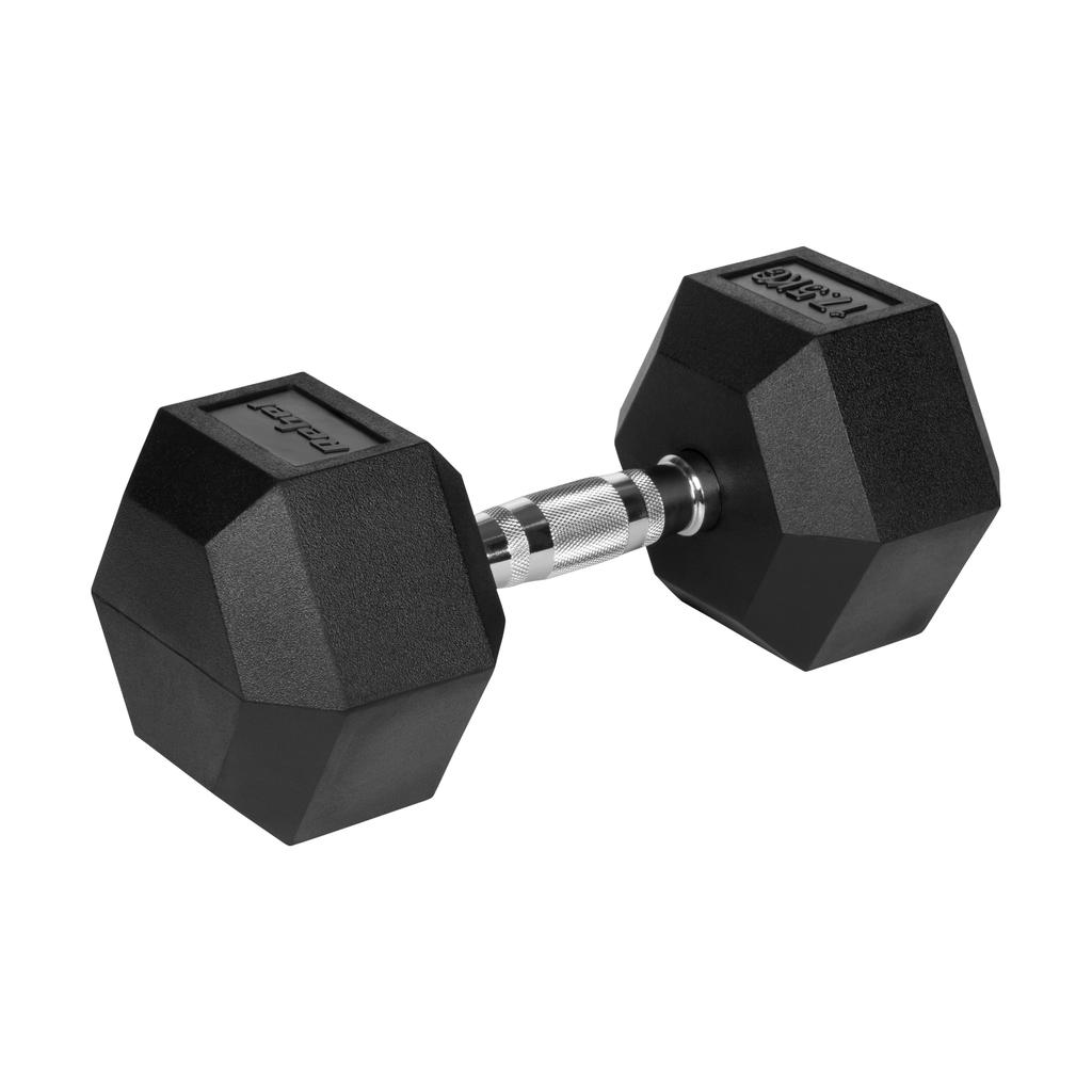 Cast Iron Rubber-Coated Dumbbell Hex 17.5Kg Rebel Hexagonal