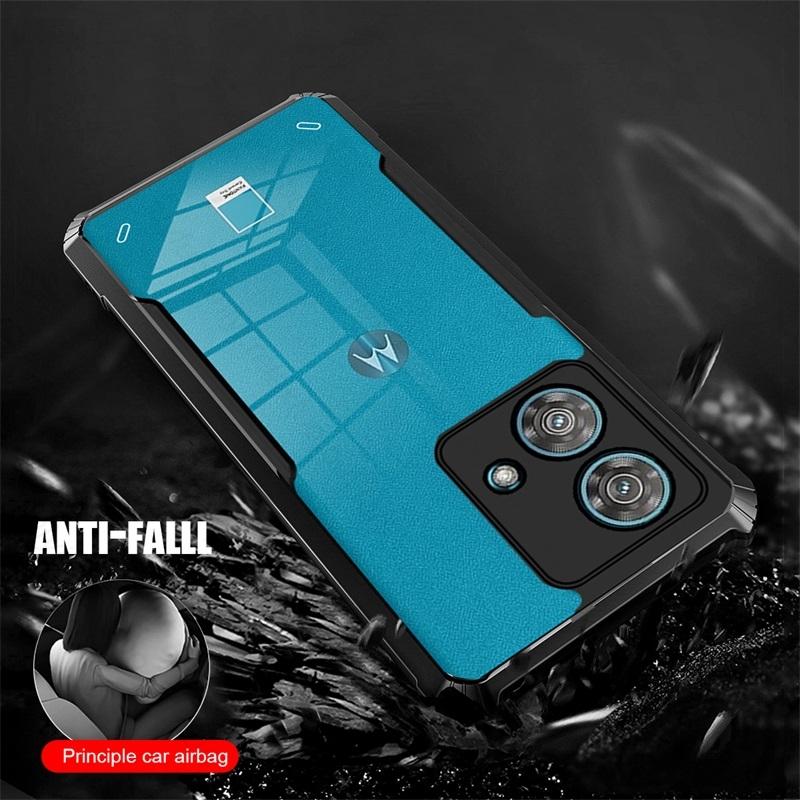 Для Motorola Edge 40 Neo 5G Чехол Прозрачный Акрил Мягкая Рамка из ТПУ Задняя Крышка Moto Edge40Neo Edge40 Neo 40Neo Бронированный Ударопрочный Чехол