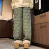 Мужские зимние флисовые брюки Yousheng, ветрозащитные термоштаны с плюшевой подкладкой, свободные брюки с эластичной талией, широкие хлопковые брюки для повседневной носки на открытом воздухе
