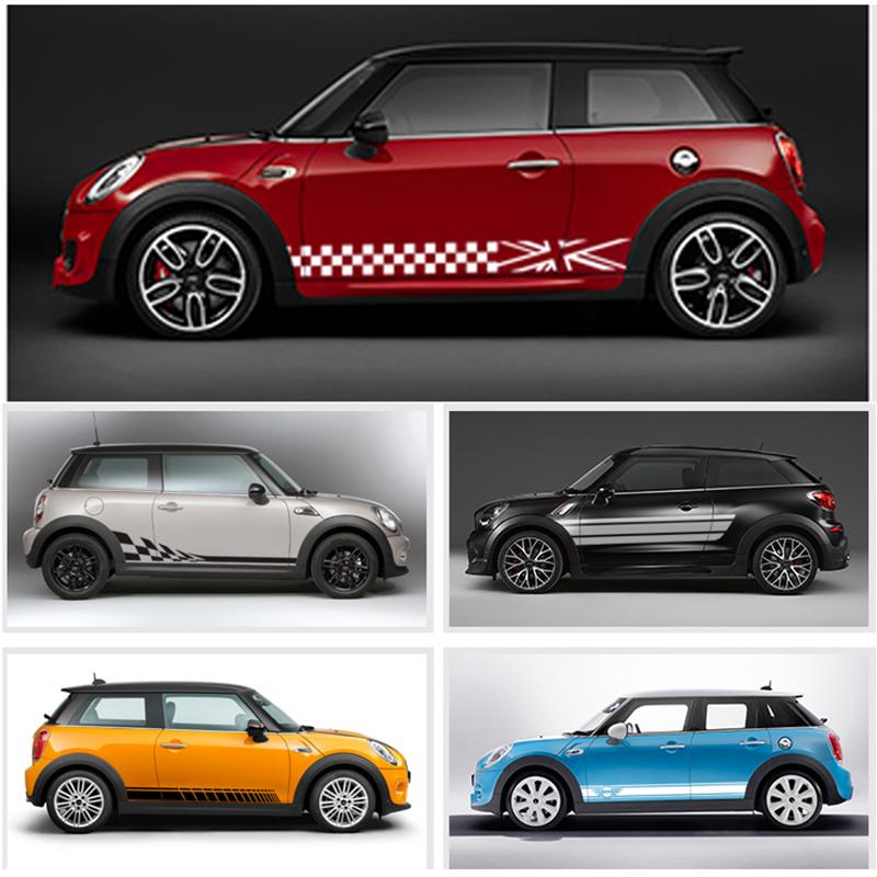 2 шт. Наклейки-декоративные полосы на пороги кузова автомобиля для MINI Cooper Clubman F54 F55 F60 R55 R56 R60 Countryman Аксессуары