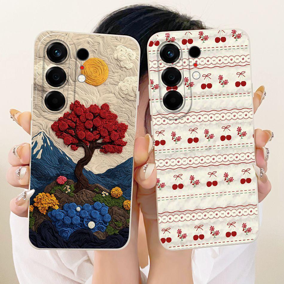 For Tecno Camon 50 Pro 4G CN5c Cute Cat Flower Cartoon Phone Case For Tecno Camon 50Pro 4G Soft Silicone Covers Bumpers