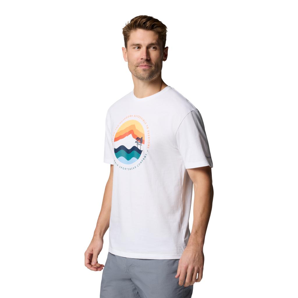 Columbia Path Lake II Graphic Tee, Mens White T-shirt