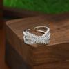 Adjustable Women's Ring Leaf Cross Fashion Personality Simple Clean Ins Style Girl Summer Beach Vacation Jewelry Finger Ring Wedding Party Jewelry