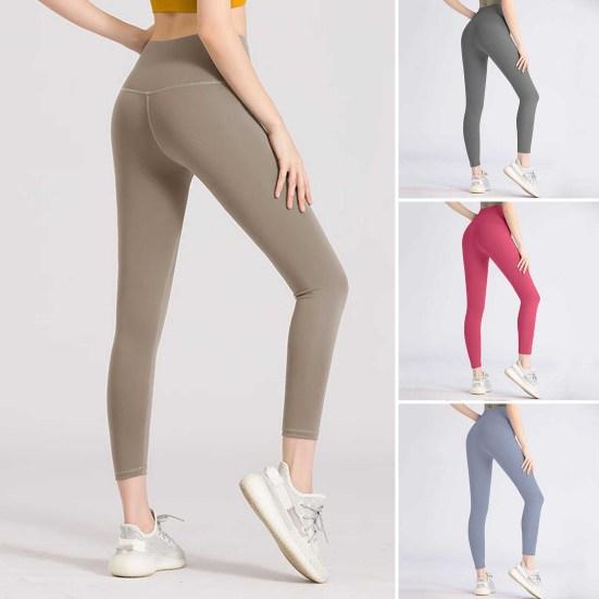 Women Yoga Pants High Waist Tummy Control Butt-lifted Skinny Elastic Skinny Compression Jogging Exercise Lady