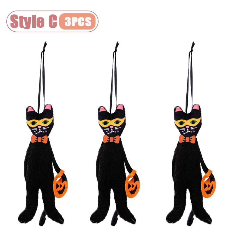 Halloween Wall Hanging Ornaments Pumpkin Ghost Skeleton Black Cat Decor for Home Party Festival Halloween Decoration Pendant