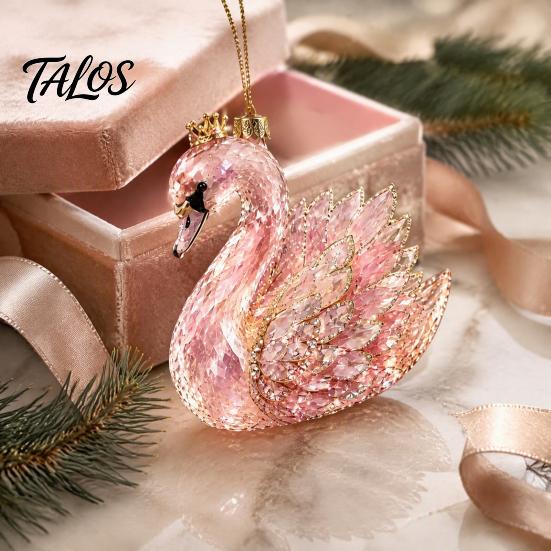 Sturdy Holiday Ornament Faux Crystal Animal Christmas Ornament, Acrylic Flat Print Hanging Decor Tree Decoration for Tree, Butterfly/Peacock/Bird/Swan
