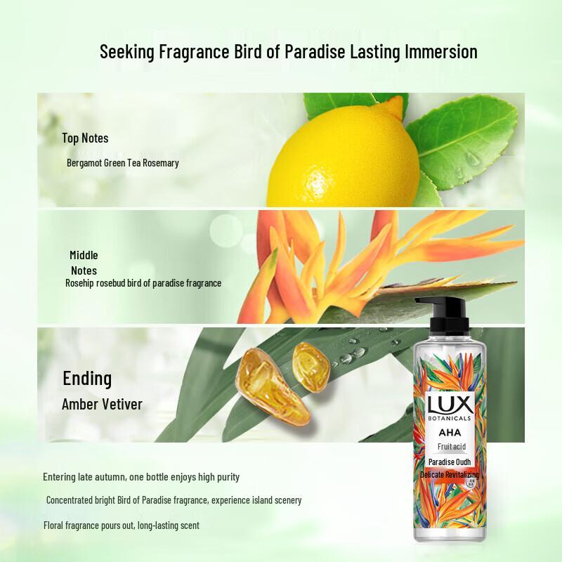 Lux Botanical Essential Oil Shower Gel - Bird of Paradise Scent
