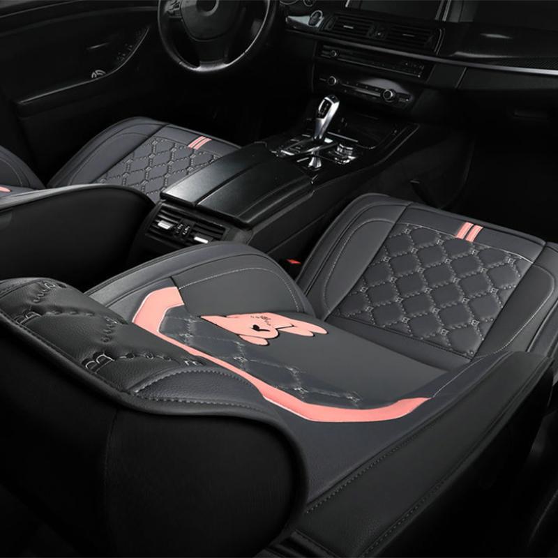 WTEMPO Брендовый чехол на автомобильное сиденье, универсальный полный автомобильный пятиместный четырехсезонный универсальный дышащий кожаный чехол для подушки с мультяшным рисунком