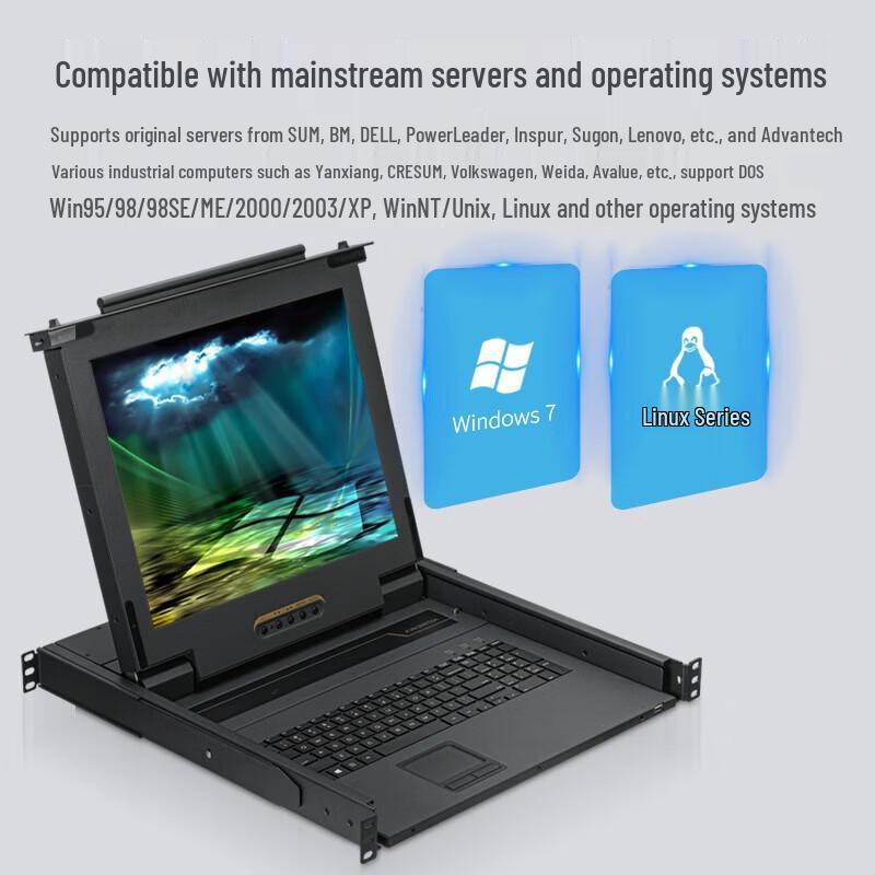 Shengwei 17-inch LCD KVM Console with Single-Port VGA