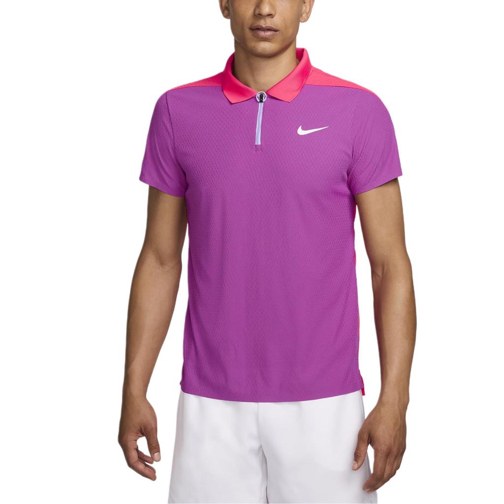 Nike Court Slam Dri-FIT ADV Tennis Moisture-Wicking Slim Fit Polo Shirt Men Polo Shirts Hot-Purple Purple Mystic-Rose FQ2015-518