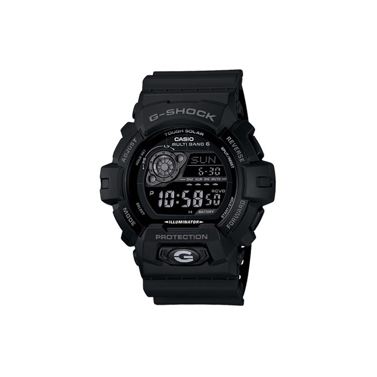 Casio Молодежные Классические Часы на Солнечной Батарее Ремешок из Смолы Мужские Часы Черные GW-8900A-1