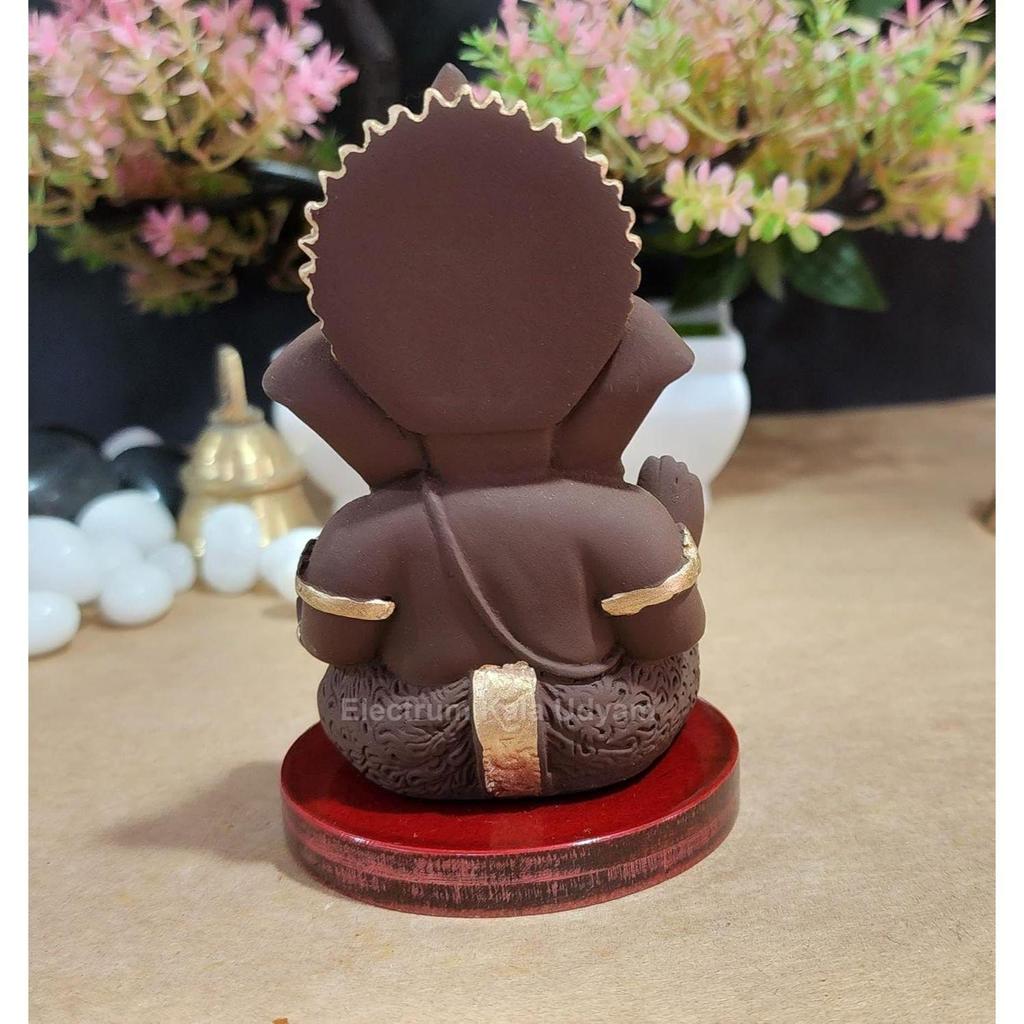 The Divine Aura of Ganesha Idol On MDF Base for Car Dashboard, Office Desk, and Festive Gifting