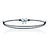 [M7276] - Silver Bracelet 'Romantic Knot' Black Silver - 10x8 Mm