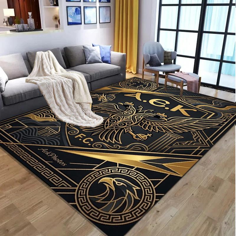 AEK Athens FC Pattern Rug, Indoor/Outdoor Mat, for Picnic, Gameroom, Bedroom, Office, Living Room, Home Decor Carpet, Birthday Gift
