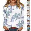 Women's Fashion Casual Long Sleeve Floral Print Round Neck Top