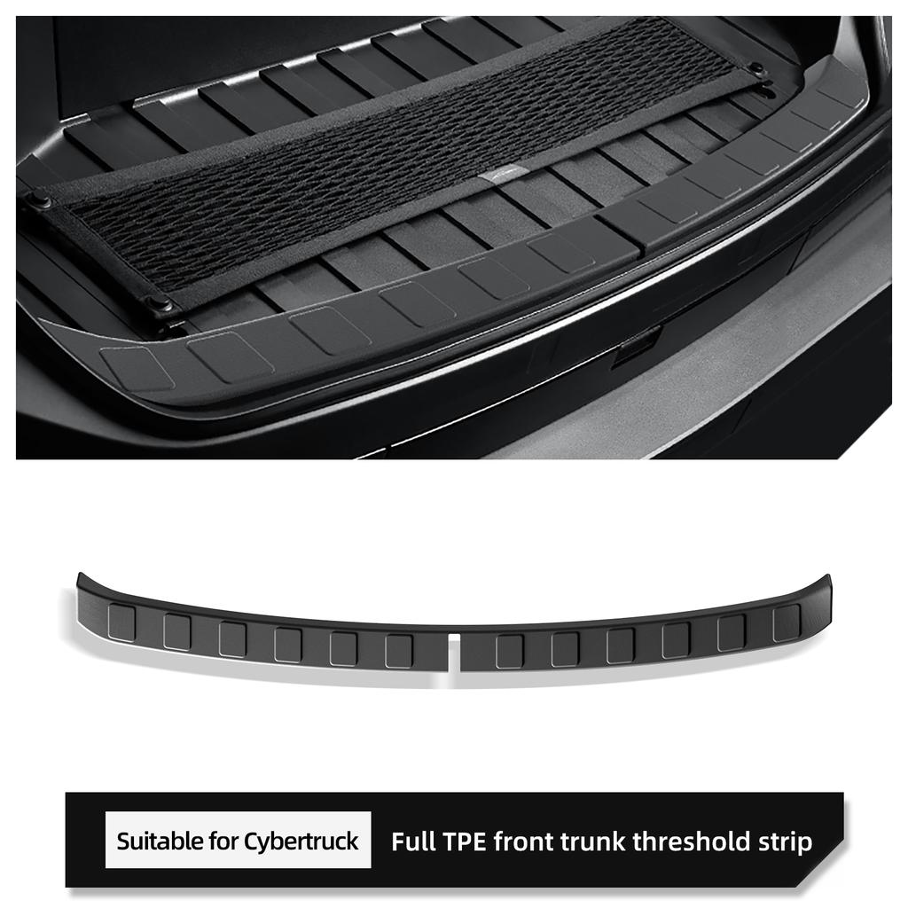 For Tesla Cybertruck 2025 Front Trunk Threshold Strip TPE Bumper Trunk Protection Strip Car Pickup Accessories