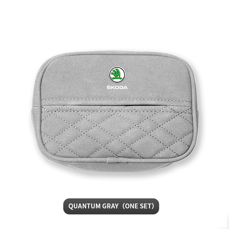 JNK3 Car Suede Tissue Box Organizer Accessories For Skoda Kylaq Elroq Kodiaq Octavia Enyaq Kamiq Scala Rapid Superb Karoq Fabia Yeti