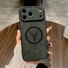 Кожаный чехол с головой оленя для For Iphone 17 16 15 14 13 12 11 Pro Max ProMax 17Pro Для Iphone17 16Pro Беспроводная зарядка Чехлы