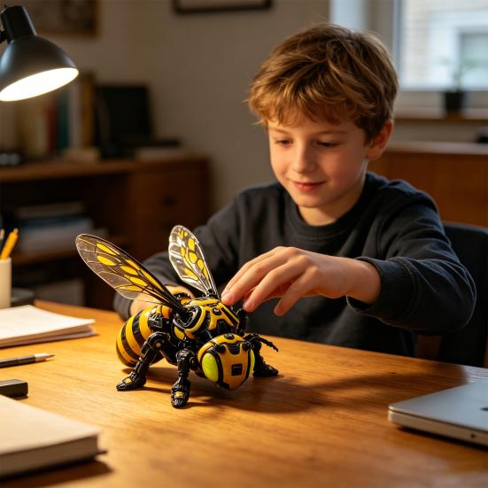 Cyberpunk Bee 3d Printed Ring Crafted From Smooth 8.5 Cm 1 Pc