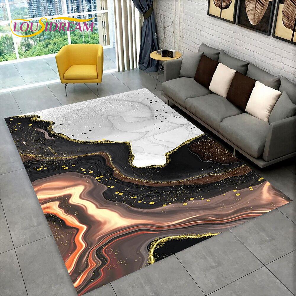 3D цвет золотого скандинавского мрамора, великолепный коврик, ковер для дома, гостиной, спальни, дивана, коврик для кухни, декор для кухни, нескользящий напольный коврик