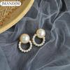 Korean Simple Stud Earrings Temperament Sweet Pearl Flower Earrings Female Jewelry