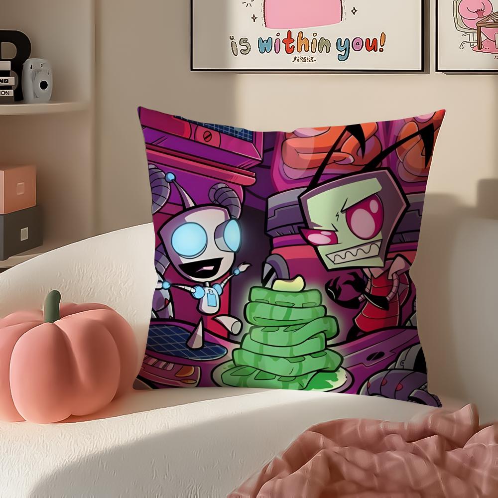 Странная Сумасшедшая Абсурдная Анимационная Серия IInvader Zim Наволочка Подушка Короткий Плюш Невидимая Молния Комнатная Диванная Наволочка