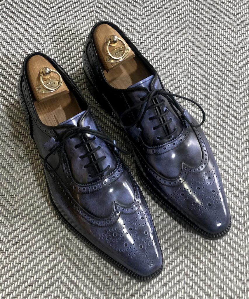 Joenshoe Heritage Wingtip Brogging Oxford Cornflower Blue