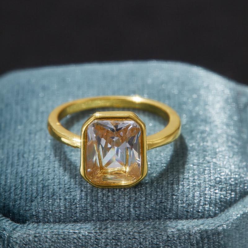 Luxury European and American Creative Simple Exquisite Ins Style Zircon Ring Women's Engagement Party Anniversary Zircon Gift