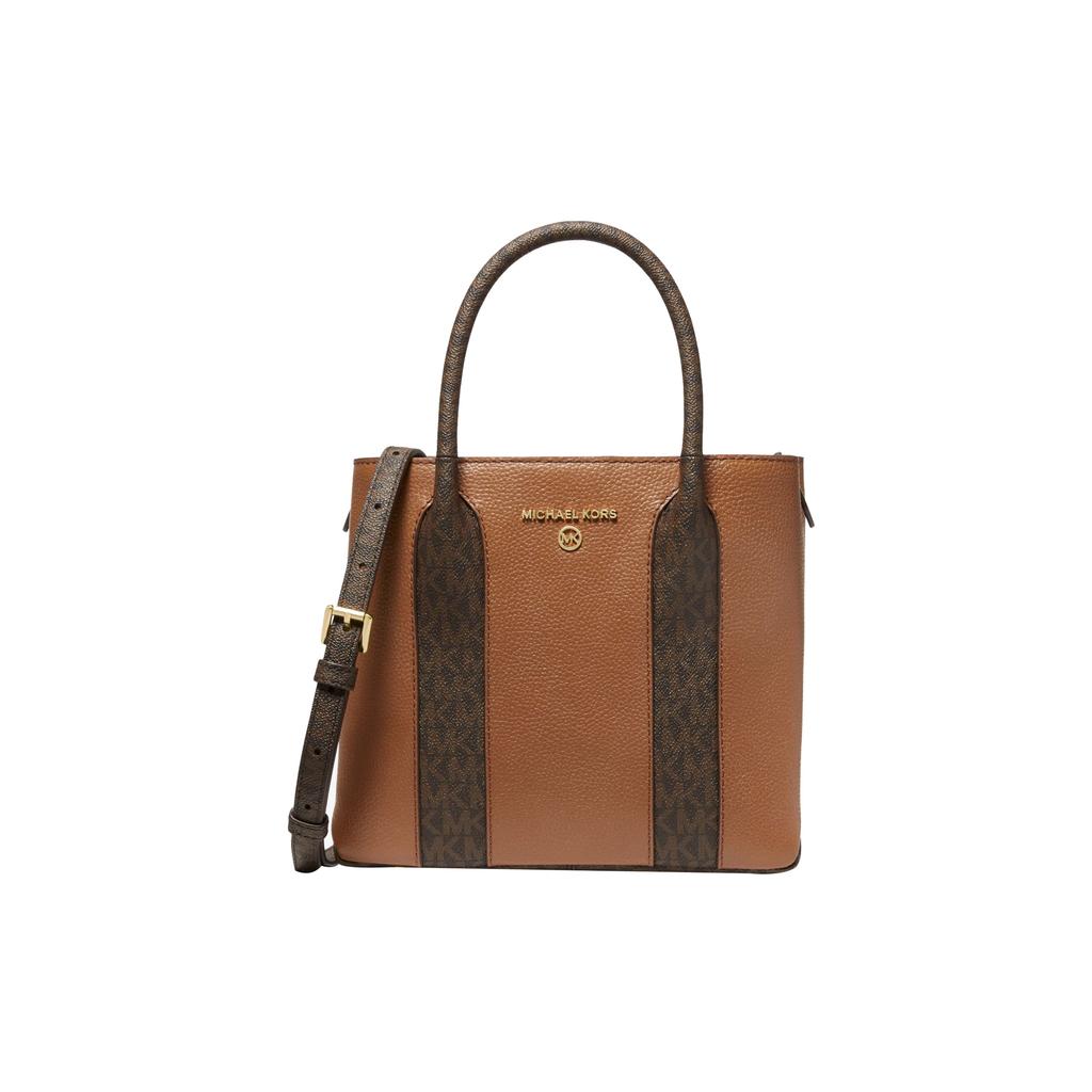 Michael Kors Mk Austin Series Городская Винтажная Минималистичная Сумка-Почтальонка с Монограммой и Цветовыми Блоками Женские сумки Коричневый 30F2GANM2L-LUGGAGE