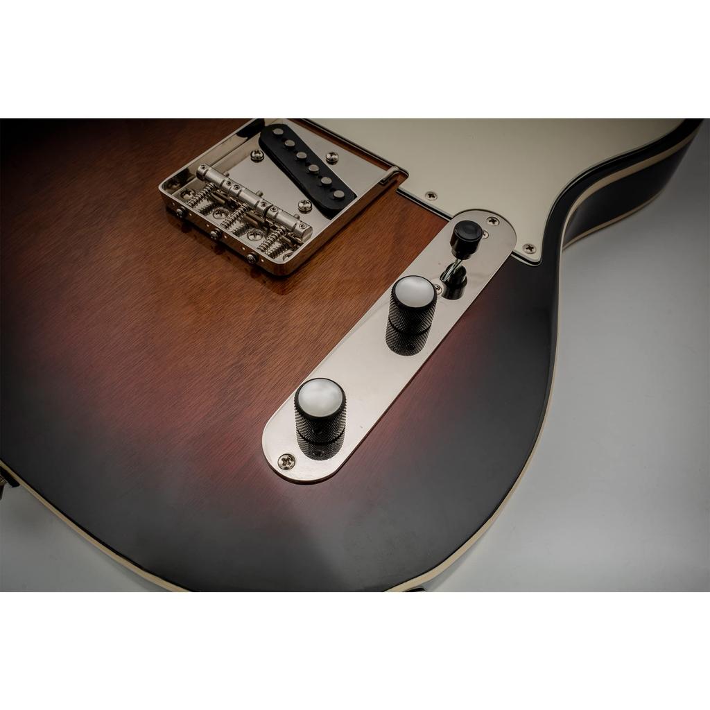 Musiclily Pro 1/4" Steel Mother-of-Pearl Dome Knobs, Horizontal Thread, Universal Fitting for Electric Guitar/Bass, Black (Set of 2)