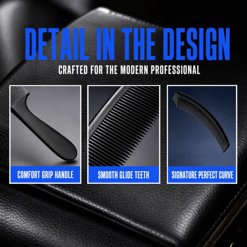 2PCS Ergonomic Curved Design Barber Clipper Comb Round Tooth S-Shaped Handle Detangling Comb Styling Comb Travel Us