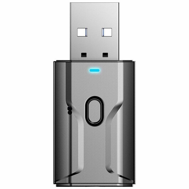 Bluetooth-адаптер 5.0 USB Беспроводной Bluetooth-передатчик Приемник Музыка Аудио для ПК ТВ Автомобиля Громкая связь 3,5 мм AUX-адаптер