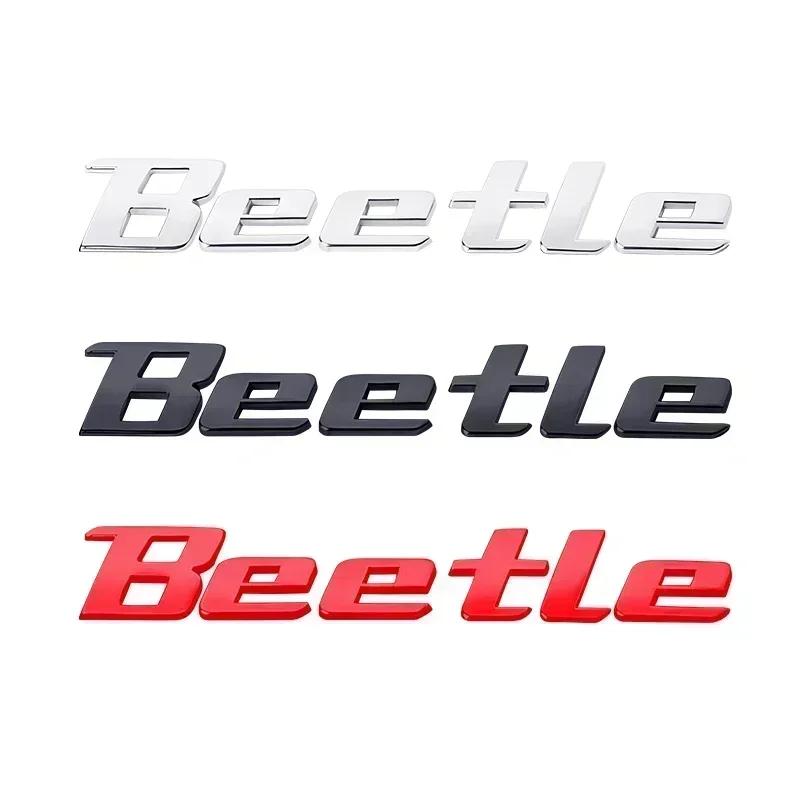 VW 1PCS Metal Beetle Car Letter Logo Sticker Tail Bumper Badge Auto Rear Trunk Emblem Styling Accessories For Volkswagen VW Beetle PT8