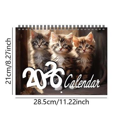 2026 Котята Кошки Календарь Настенный Ежемесячный Планировщик Семейный Домашний Органайзер
