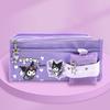 Solsol Sanrio Character Large Capacity Pouch Pencil Case Pencil School Supplies Set, 1 Set, Solsol Purple Kuromi