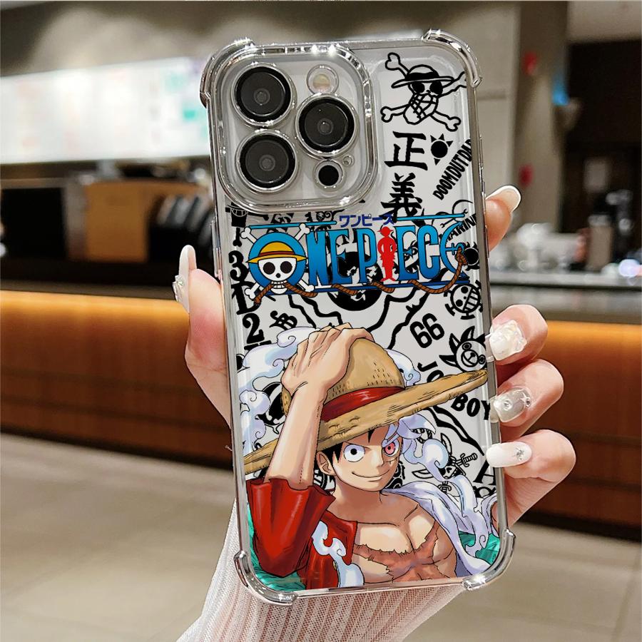 One Piece Luffy Cute Case for Apple iPhone 13 12 11 Pro Max 17 Air 16 15 14 Plus 16e Clear Cover