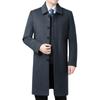 Winter Men's Cashmere Coat Long Casual Business Middle-aged and Elderly Dad's Wool Woolen Thick Coat for Men