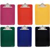 Amazon Basics Clipboard with Metal Clip, Plastic Letters, Classic Assortment, 6-Pack, Assorted Colors