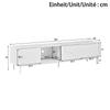 White TV Cabinet with Three Sliding Doors, MDF, Glass Shelf, App-controllable LED Lighting, Thin Steel Legs, Minimalist Living Room Storage Cabinet