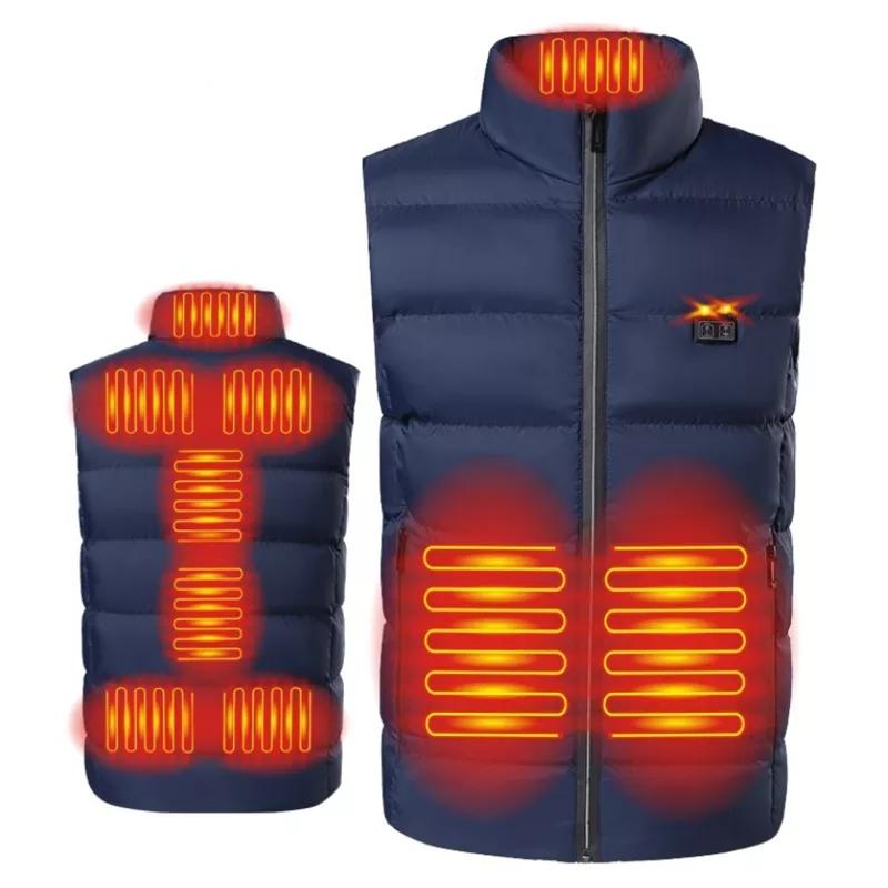 9 Areas Heated Vest Jacket USB Men Winter Electrically Heated Thermal Waistcoat for Hunting Hiking Warm Jacket