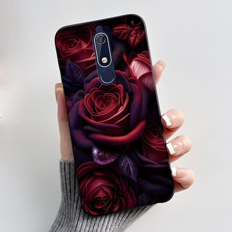 Чехол Для Nokia 5.1 6.1 Эстетичный Роскошный Милый Крутой Мальчики Девочки Мягкий силикон Чехол для телефона Задняя крышка Черный Матовый Защитный чехол